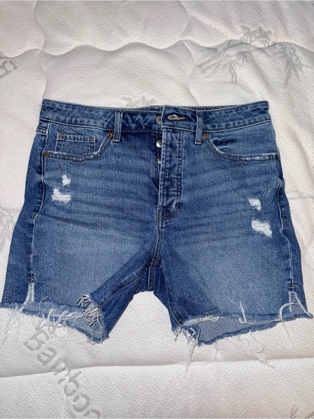 Old Navy Medium Blue Distressed Denim Cutoff Shorts